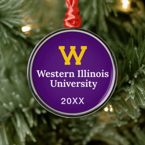 Western Illinois University Wordmark Metal Ornament