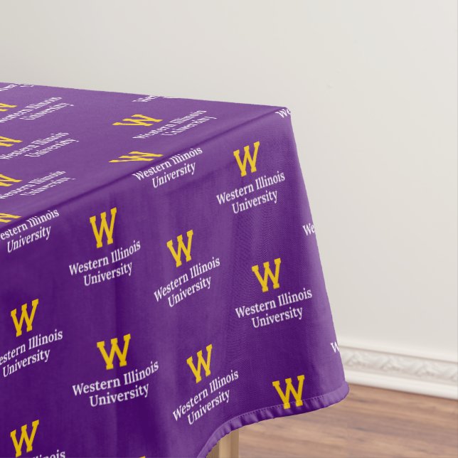 Western Illinois University Wordmark Tablecloth (In Situ)