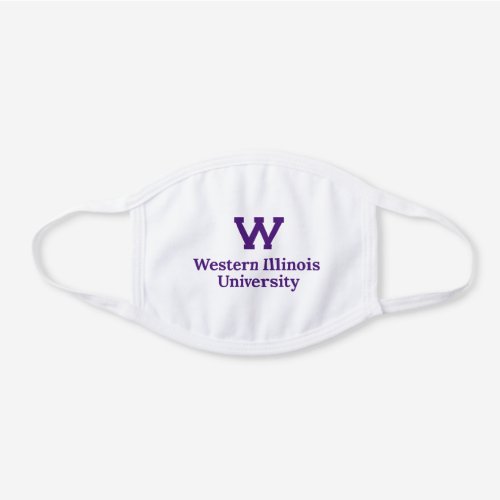 Western Illinois University Wordmark White Cotton Face Mask