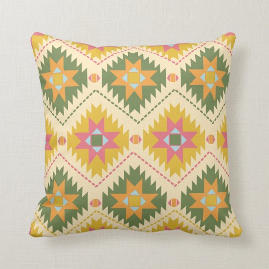 Western in Gold and Green Throw Pillow