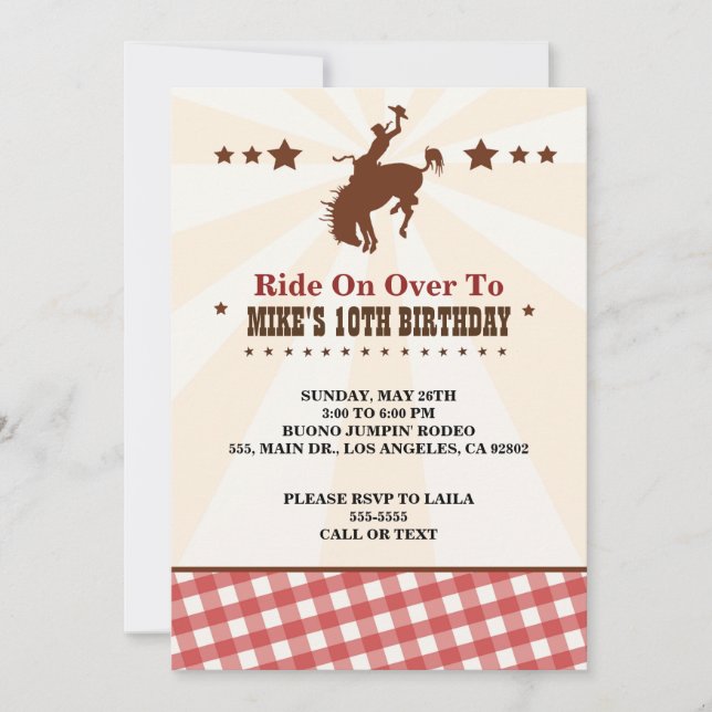 Western Invitation Kids Birthday Party (Front)