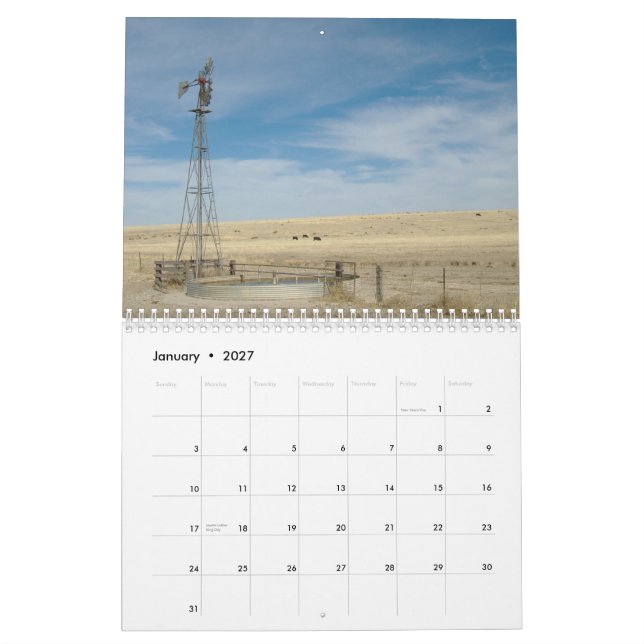 Western Kansas Windmills 2012-2013 Calendar (Jan 2027)
