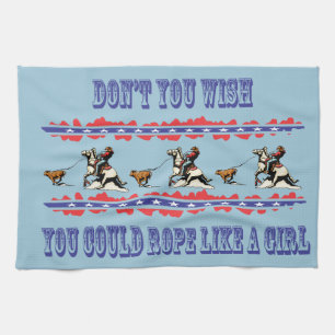 Western Kitchen Towel Calf Roping