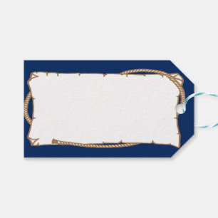 Western Label With Rope Party Name Gift Tag