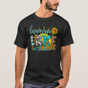 Western Lake Living On Lake Time Leopard Cowhide L T-Shirt