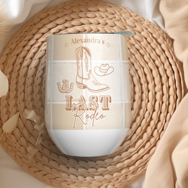Western Last Rodeo Bachelorette Party Thermal Wine Tumbler (Creator Uploaded)