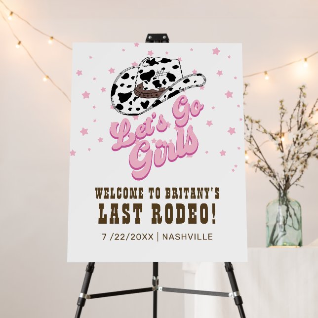 Western Last Rodeo Bride Bachelorette Welcome Foam Board (In Situ (Stand))
