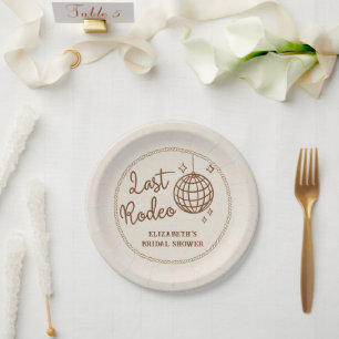 Western Last Rodeo Disco Cowgirl Bridal Shower Paper Plates