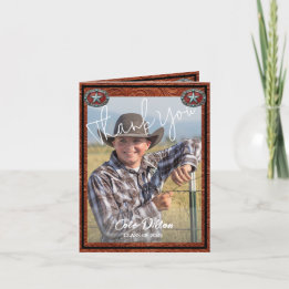 Western Leather Cowboy Photo Graduation Invitation