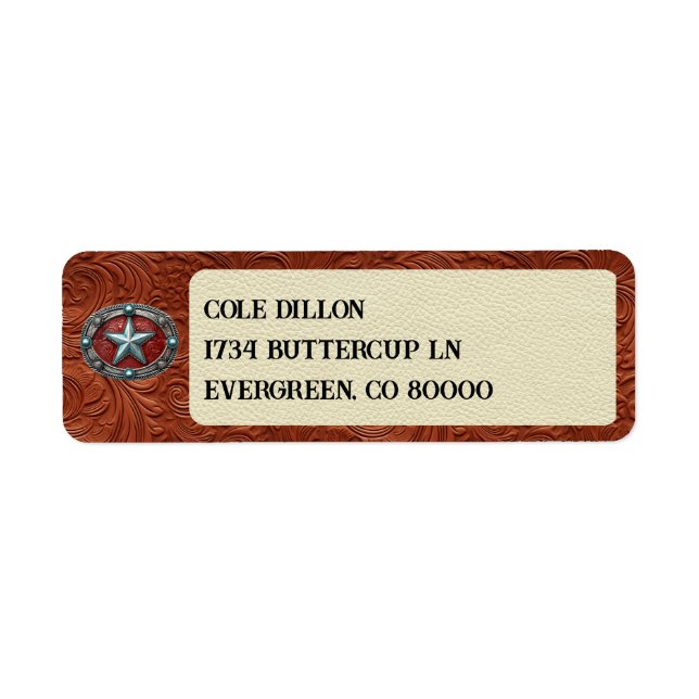 Western Leather Graduation Envelope Return Labels (Front)