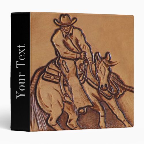 Western leather horseback Riding Rodeo Cowboy Binder
