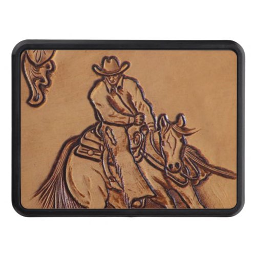 Western leather horseback Riding Rodeo Cowboy Tow Hitch Cover