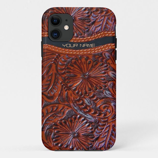 western  leather look iphone 5 case (Back)