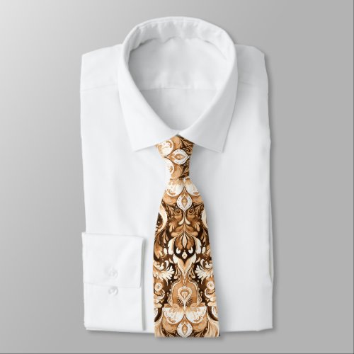 Western Leather Look Paisley Design Neck Tie