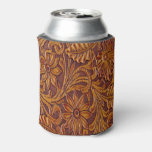 Western Leather Print Drink Holder Can Cooler at Zazzle