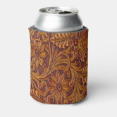 Cowhide Can Holder, Leather Beer Coolie, Beer Can Holder, Beverage