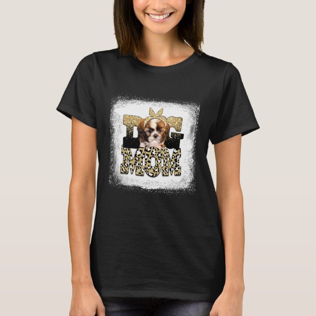 Western Leopard Shih Tzu Mom Mother's Day T-Shirt (Front)