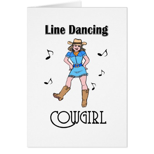 Western "Line Dancing Cowgirl" Cards (Front)