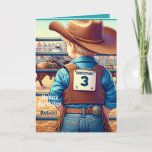 Western Little Cowboy 3rd Birthday Rodeo Custom   Card