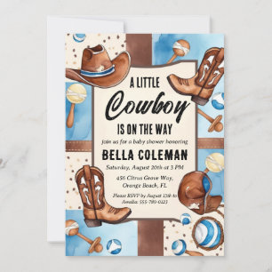 western little cowboy baby shower invitations
