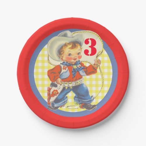 Western Little Cowboy With Rope Birthday Plates