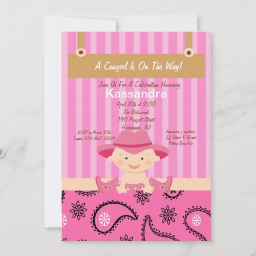 Western Little Cowgirl Baby Shower Invitation