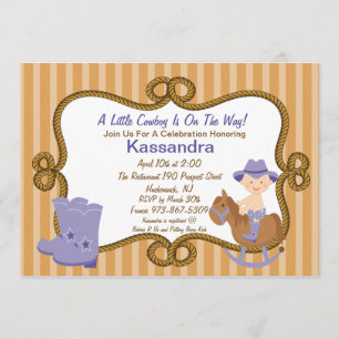 Western Little Cowgirl Baby Shower Invitation