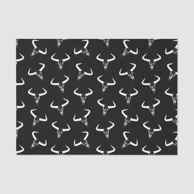 Western Longhorn Bull Horns Design Desert Skulls Tissue Paper (Front)