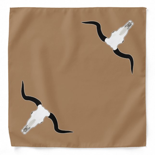 Western Longhorn Cattle Skull Bandana (Front)