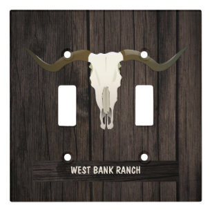 Western Rustic Cow Bull SKULL SINGLE Light Switch Cover Plate Cabin Lodge Decor 