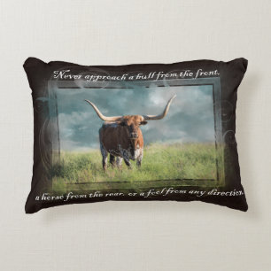 Western Longhorn Cowboy Wisdom Accent Pillow
