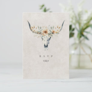 Western longhorn skull meal choices wedding RSVP