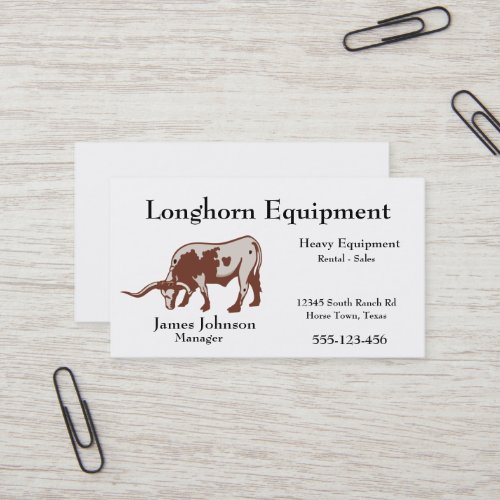 Western Longhorn Steer Business Cards