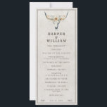 Western longhorn wedding program<br><div class="desc">Enhance your western wedding with our beautifully designed program,  featuring a watercolor cow longhorn skull adorned with prairie flowers. This program adds a touch of rustic elegance and vintage charm to your celebration.</div>