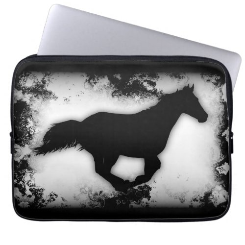 Western_look Galloping Horse Silhouette Laptop Sleeve