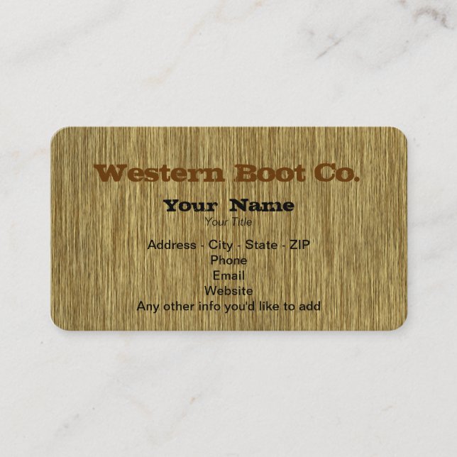 Western Look Wood Background Business Cards (Front)