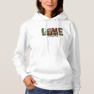 Western Love Christmas Scottish Cow Highland Cattl Hoodie