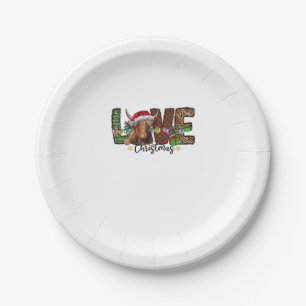 Western Love Christmas Scottish Cow Highland Cattl Paper Plates