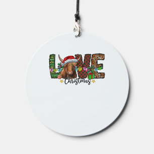 Western Love Christmas Scottish Cow Highland Cattl Wind Chime