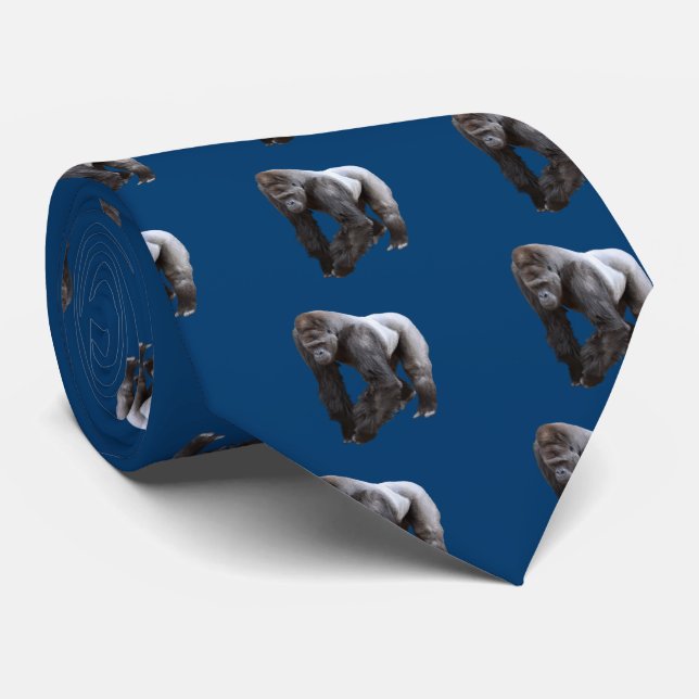 Western Lowland Gorilla 2 Neck Tie (Rolled)