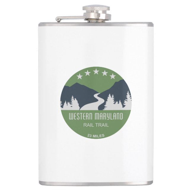 Western Maryland Rail Trail Flask (Front)