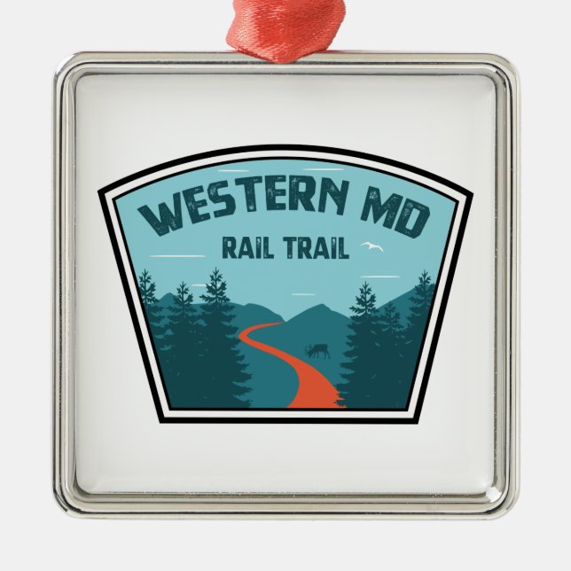 Western Maryland Rail Trail Metal Ornament (Front)
