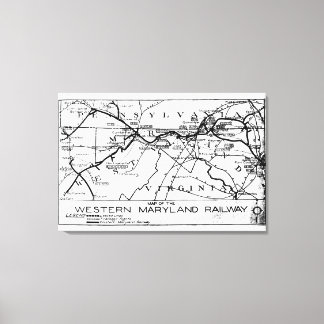 Western Maryland Railway 1920 Map Canvas Print