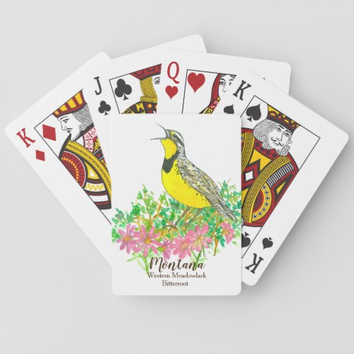Western Meadowlark Bird Bitterroot Montana Playing Cards