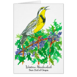 Western Meadowlark Bird Oregon Grape Cards