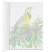 Western Meadowlark Bird Oregon Grape Cards (Inside (Right))