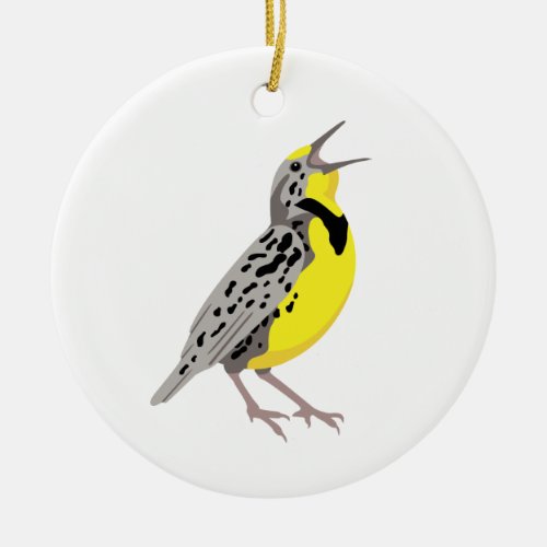 Western Meadowlark Ceramic Ornament