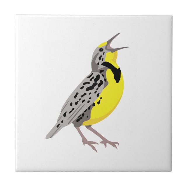 Western Meadowlark Ceramic Tile (Front)