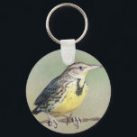 Western Meadowlark Keychain<br><div class="desc">From original Western Meadowlark coloued pencil painting by Ana Tirolese</div>