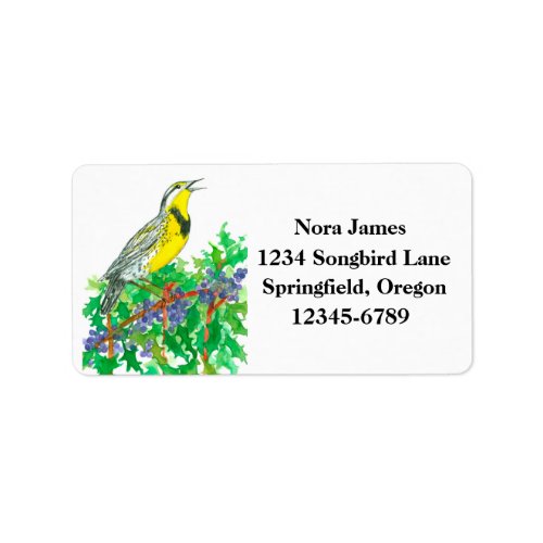 Western Meadowlark Oregon State Bird Address Label
